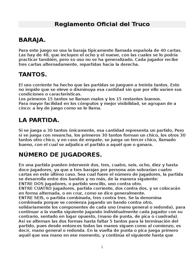 Reglas de juego del truco - Cómo se cuenta los puntos de truco reglas de juego del truco - Cómo se cuenta los puntos de truco