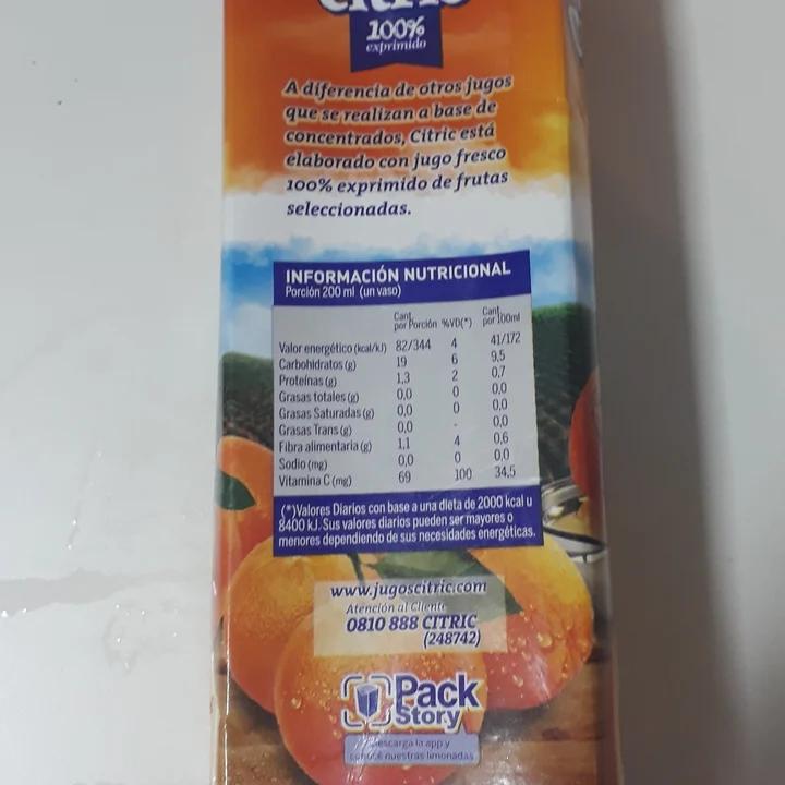 jugo citric ingredientes - Cuántas calorías tiene un jugo Citric