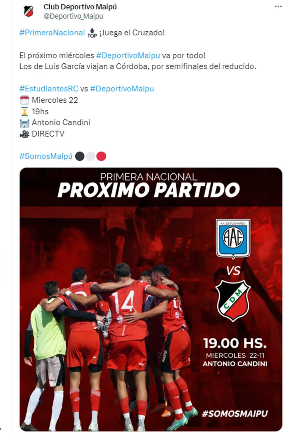 Cuando juega Deportivo Maipú - Dónde escuchar el partido de Maipú hoy cuando juega deportivo maipu - Dónde escuchar el partido de Maipú hoy