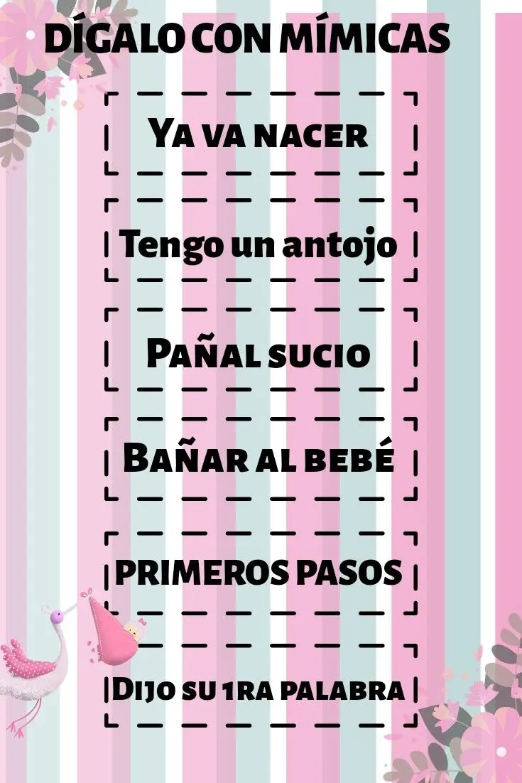 Palabras para jugar mímicas en un baby shower - Qué frase poner en Baby Shower palabras para jugar mímicas en un baby shower - Qué frase poner en Baby Shower