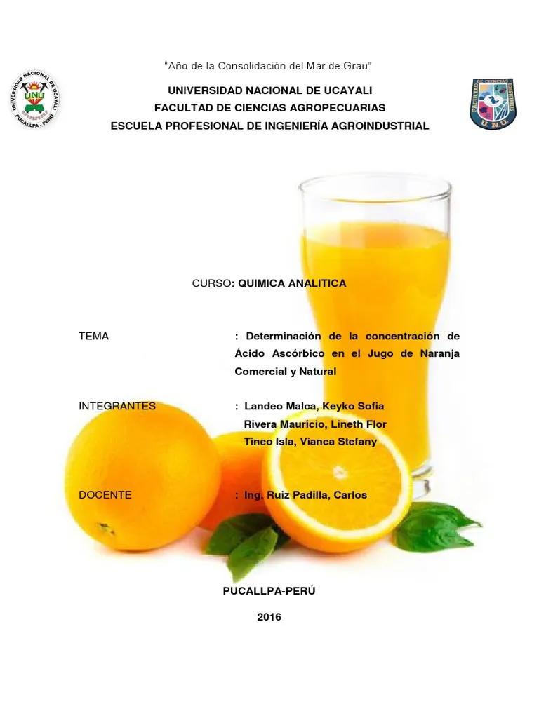 Ácido ascórbico en jugo de naranja: beneficios y cambios químicos - Qué ocurre químicamente con la vitamina C de un jugo de naranja cuando esté queda expuesto al aire por algunas horas acido ascorbico en jugo de naranja - Qué ocurre químicamente con la vitamina C de un jugo de naranja cuando esté queda expuesto al aire por algunas horas