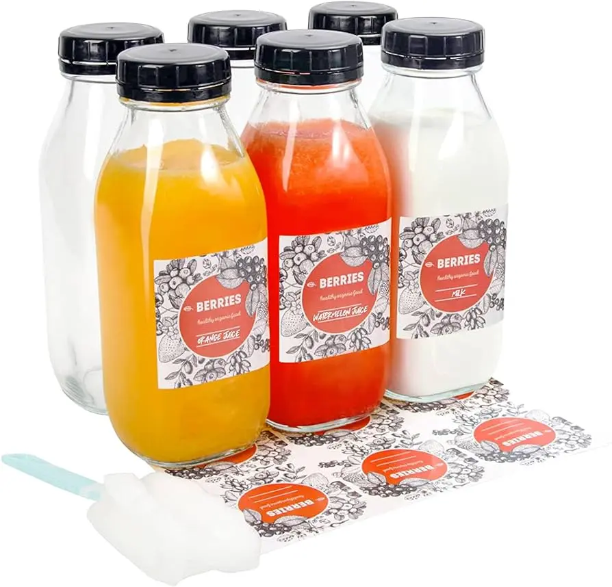 botella de vidrio de jugo - Qué vidrio se usa para botellas